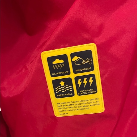 Lands' End Red Lined Raincoat - Picture 5 of 7